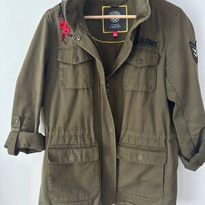 Vince Camuto Green Utility Jacket with Military Embellishments